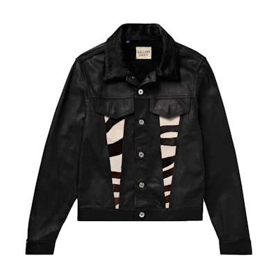Gallery Dept Mr Porter FW23 Calf Hair Leather Trucker Jacket Unisex Black 1647597324163585