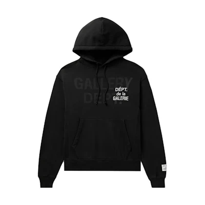 Gallery Dept Mr Porter FW23 Letter Print Drawstring Hoodie Unisex Black 1647597324163553