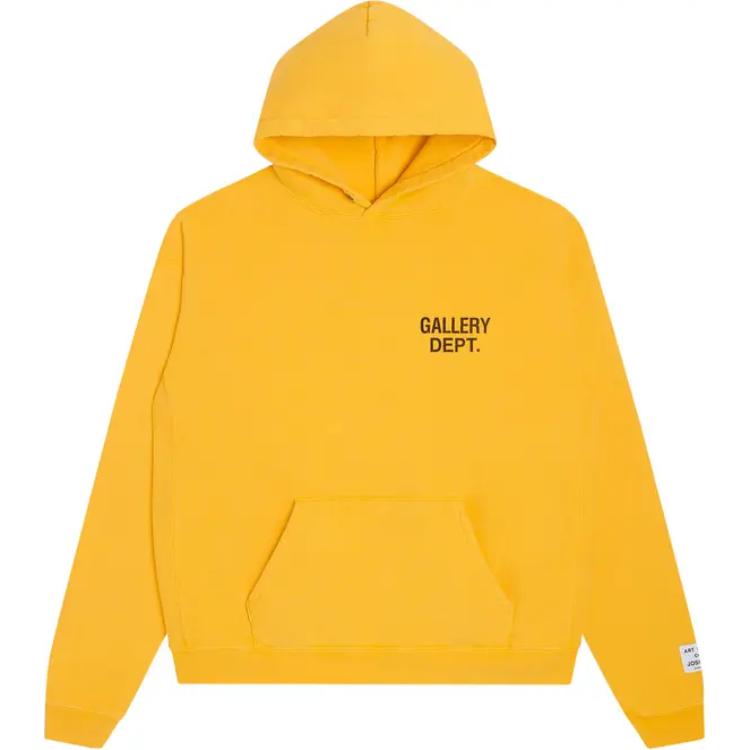 Gallery Dept Yellow Letter Hoodie Long Sleeve Sweatshirt GDLH-50025-GOLD