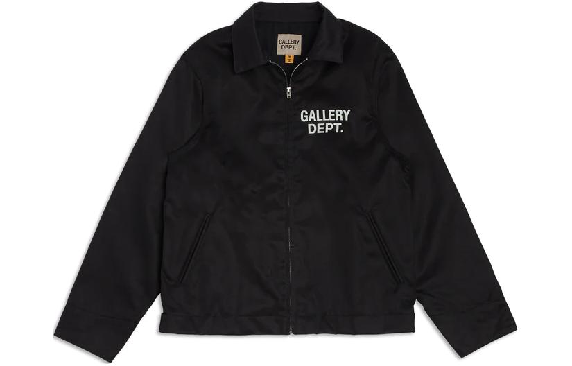 Gallery Dept Zip-Up Letter Collar Jacket Unisex Black Long Sleeve MJK-60000-BLCK-M