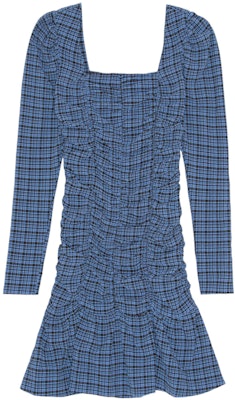 GANNI FW22 블루 롱 슬리브 버블 러플 드레스. F7257 Buy GANNI FW22 블루 롱 슬리브 버블 러플 드레스. F7257