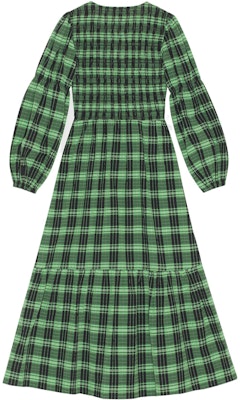 가니 FW22 그린 플래드 코티지코어 롱 슬리브 드레스 F7537-484 Lookbook 가니 FW22 그린 플래드 코티지코어 롱 슬리브 드레스 F7537-484