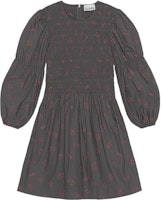 GANNI FW22 Lunar New Year Capsule Rabbit Print Short Sleeve Dress - Volcanic Gray F7833-490 GANNI FW22 Lunar New Year Capsule Rabbit Print Short Sleeve Dress - Volcanic Gray F7833-490