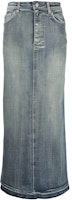 GANNI SS23 Blue Double Pocket Split Long Denim Skirt J1208-091 GANNI SS23 Blue Double Pocket Split Long Denim Skirt J1208-091