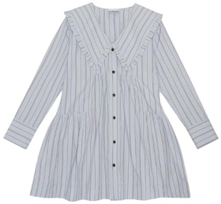 가니 스트라이프 피터팬 칼라 크롭 롱슬리브 드레스 아이스 워터 블루 F8633495 Buy 가니 스트라이프 피터팬 칼라 크롭 롱슬리브 드레스 아이스 워터 블루 F8633495