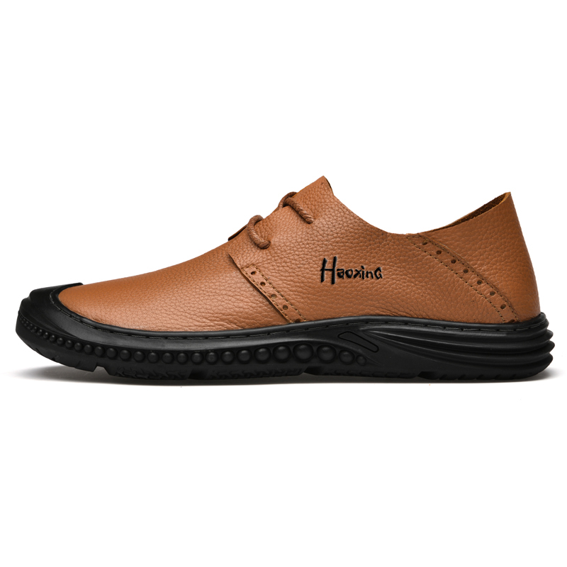 Gant Haoxing Brown Leather Casual Business Commuter Non-Slip Shoes LS2218 Brown