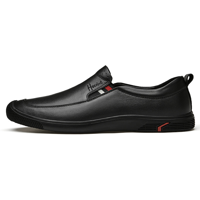 Gant Haoxing Premium Black Leather Slip-On Casual Shoes - Soft & Durable. XD8061