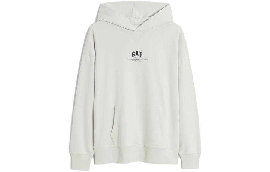 GAP Back Logo Oversized Crewneck Sweatshirt Unisex Gray White 448293002