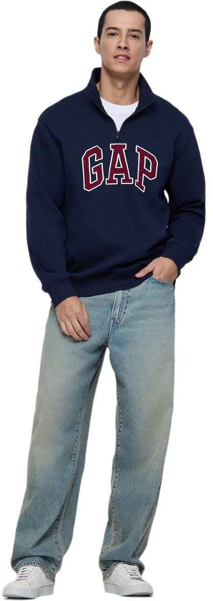 gap-carbon-brushed-logo-fleece-stand-collar-sweatshirt-unisex-609264