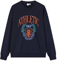 GAP Collegiate Logo Print Loose Sweatshirt Unisex Navy Blue. 885517 GAP Collegiate Logo Print Loose Sweatshirt Unisex Navy Blue. 885517