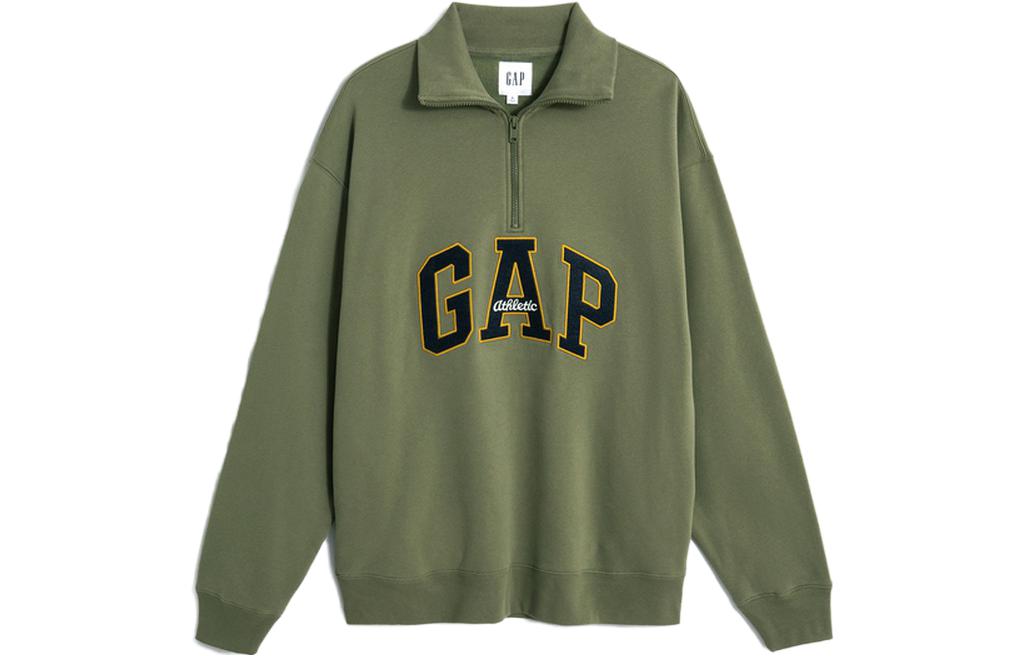 GAP Colorblock Logo Fleece Zip-Up Stand Collar Sweatshirt Unisex. 804509