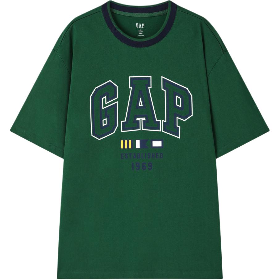GAP Colorblock Logo Print Crewneck Short Sleeve T-Shirt 465443
