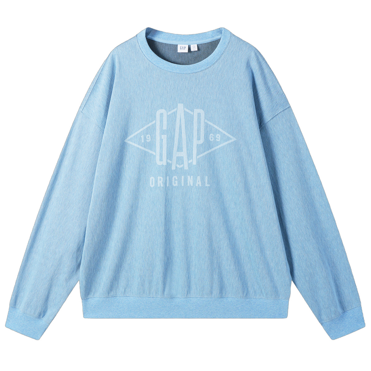 GAP Diamond Logo Printed Denim-Style Knit Sweatshirt Unisex Long Sleeve. 637912