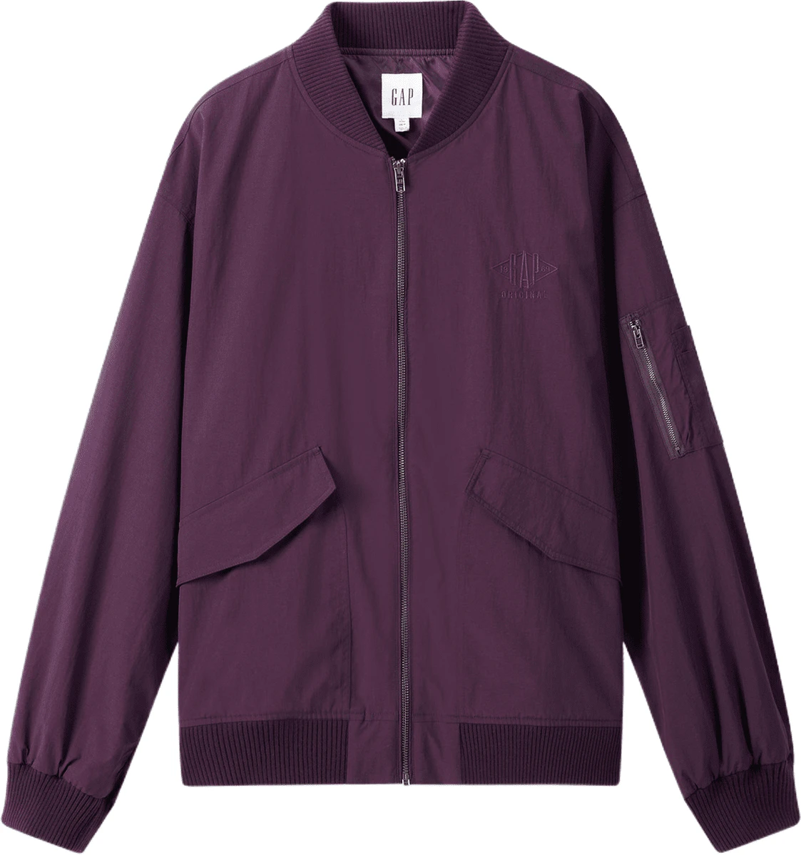 gap-embroidered-design-solid-color-zip-up-bomber-jacket-unisex-636691