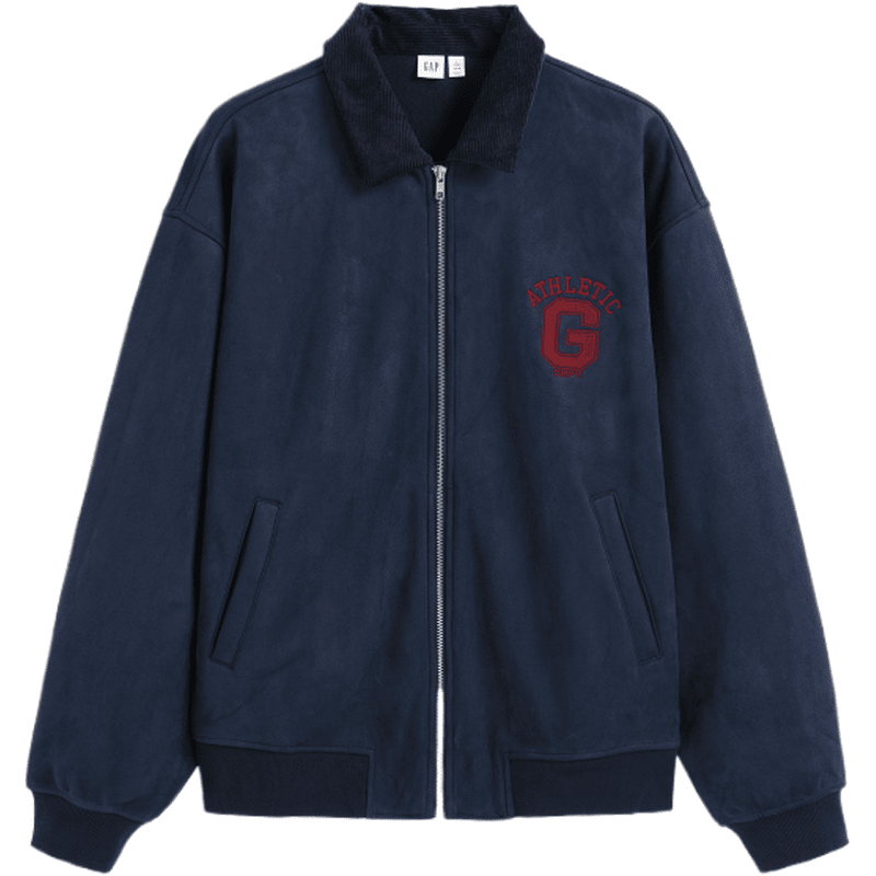 GAP Fall Suede-Like Patchwork Collared Vintage Jacket Unisex 637682