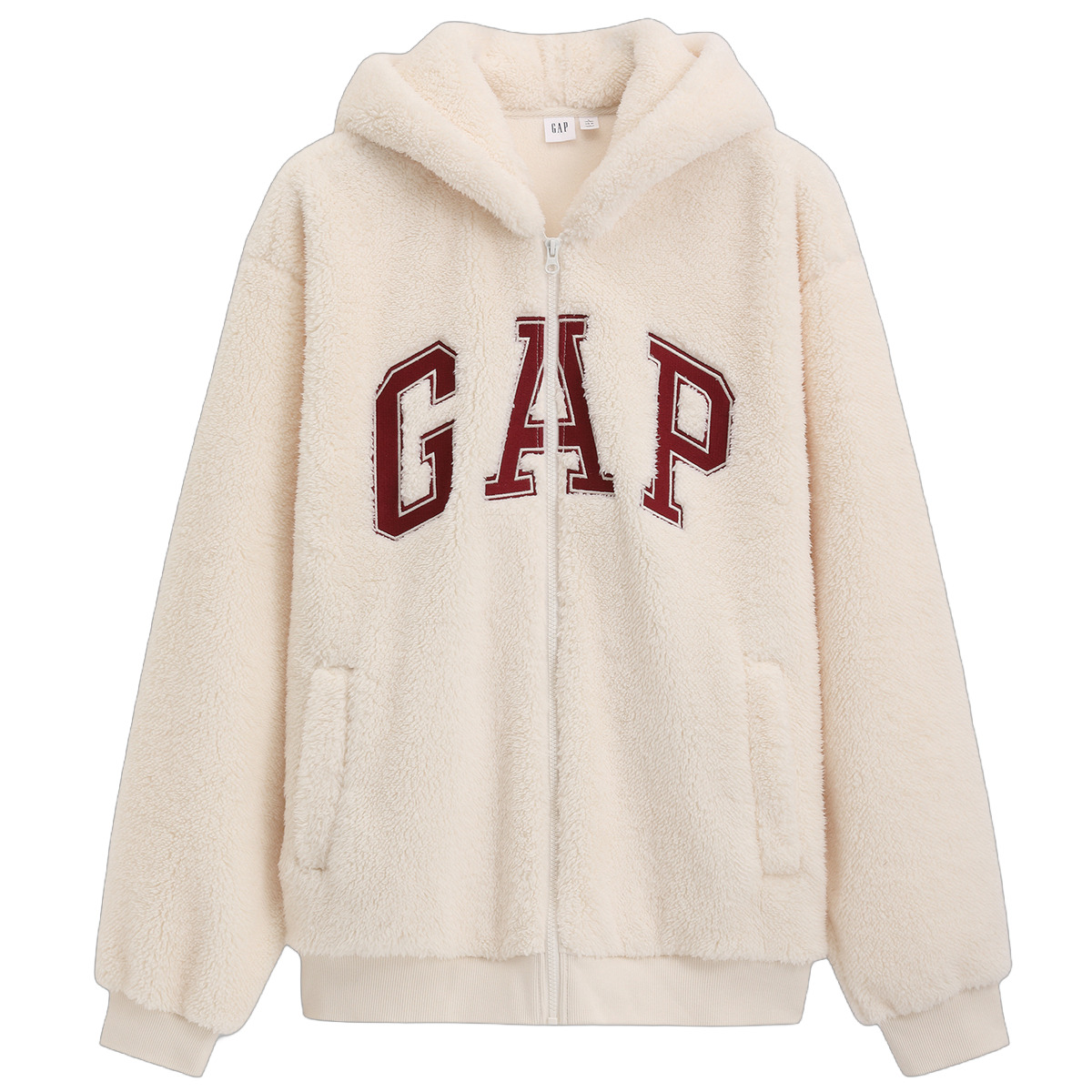 GAP Fall/Winter Embroidered Logo Fleece Hooded Sweatshirt Jacket Unisex. 676395-1