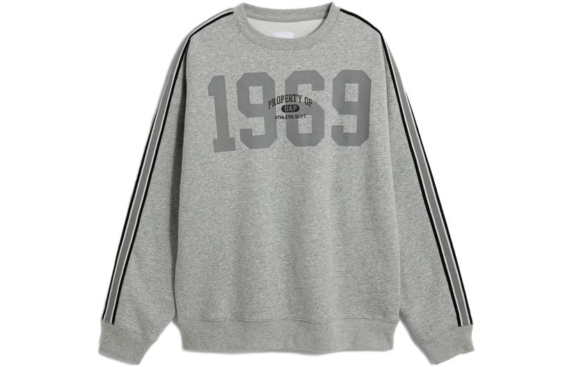 GAP Fleece-Lined Crewneck Long-Sleeve Sweatshirt with Logo. 762386-B