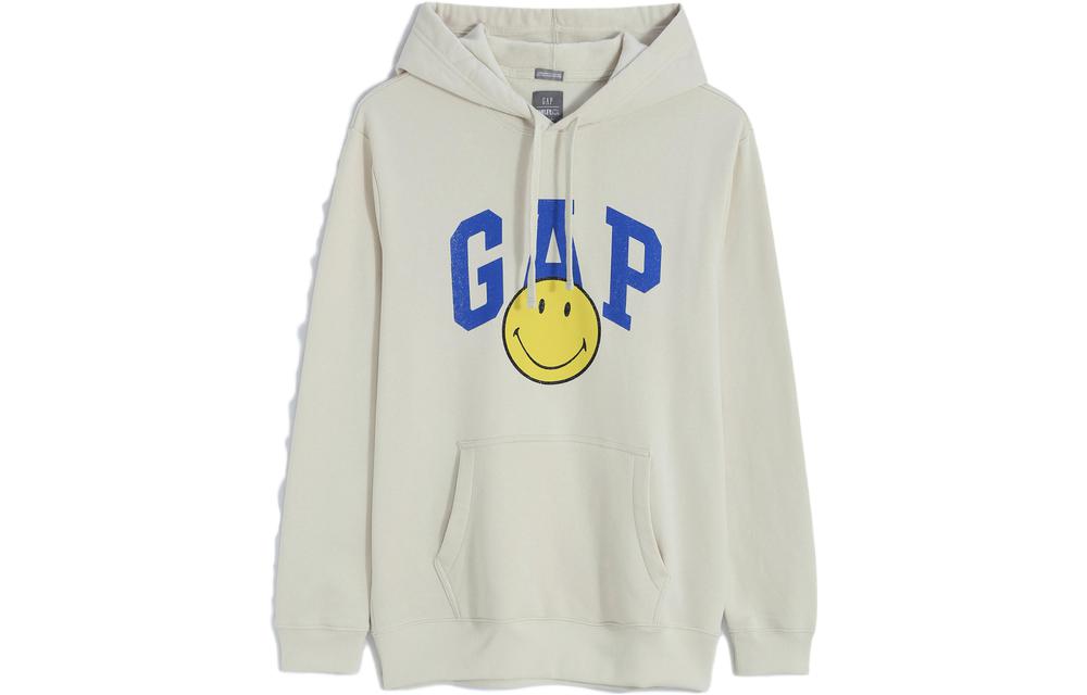 GAP Fleece-Lined Hoodie with Letter Print Long Sleeve Sweater 475857