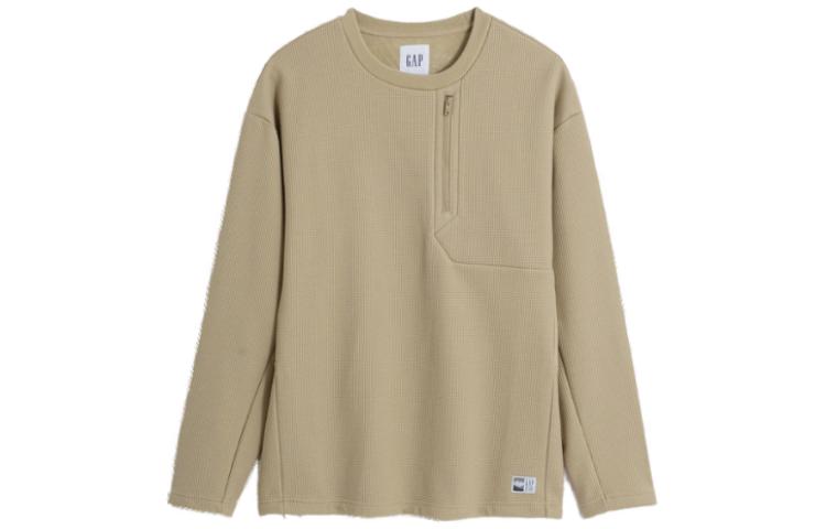 GAP Fleece-Lined Pullover Crewneck Sweatshirt - Solid Color, Loose Fit 798826
