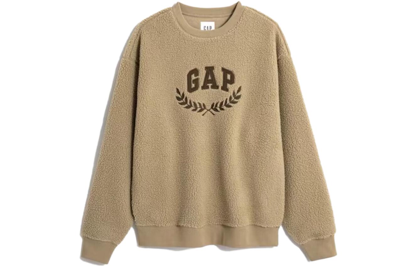 GAP Fleece-Lined Sheep-Texture Embroidered Pullover Sweatshirt Unisex. 762596