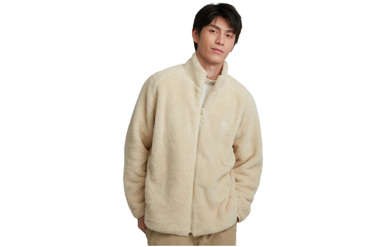 GAP Fleece Lined Solid Color Stand Collar Casual Sweatshirt 817851-B