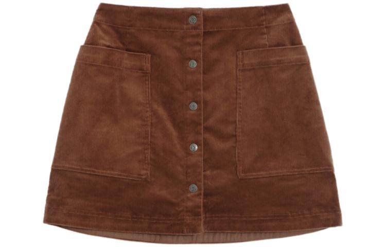 GAP High-Waist Corduroy A-Line Mini Skirt Brown with Pocket. 427509000