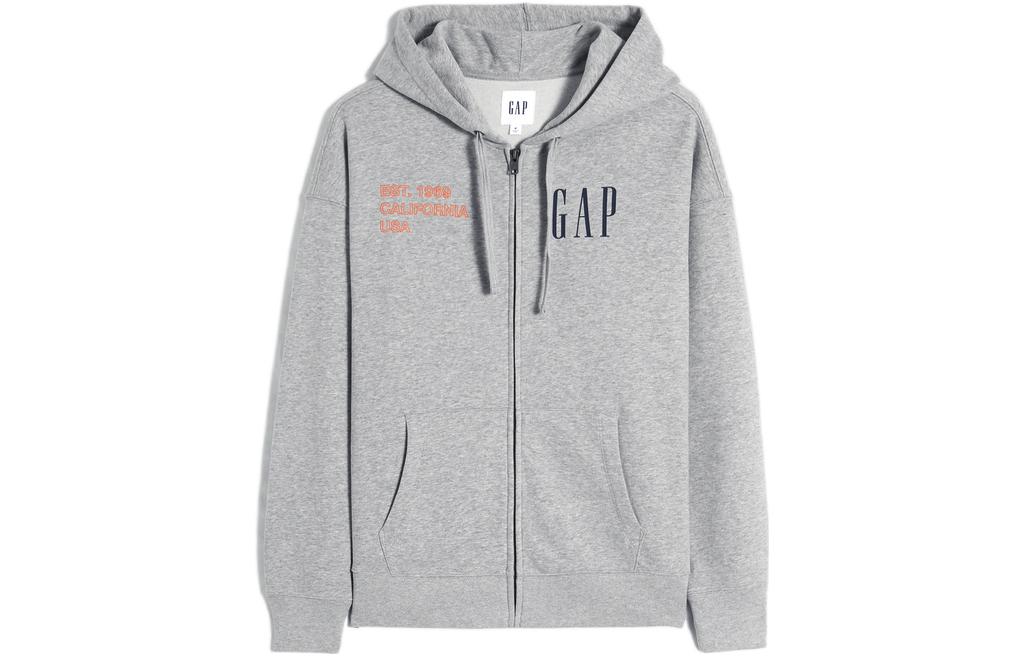 GAP Letter Print Long Sleeve Zip Hoodie Unisex 809003