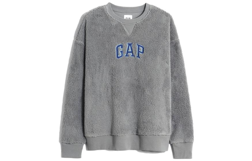 GAP Logo Coral Fleece Crewneck Sweatshirt Unisex Grey. 451381002