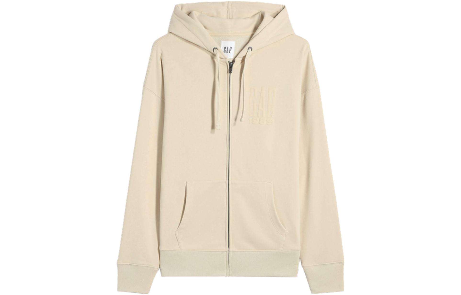 GAP Logo Digital Print Hoodie Cream Beige Unisex. 888647