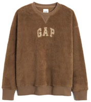 GAP Logo Embroidered Fleece Crewneck Oversized Sweatshirt Cocoa Brown Unisex 451381001 GAP Logo Embroidered Fleece Crewneck Oversized Sweatshirt Cocoa Brown Unisex 451381001