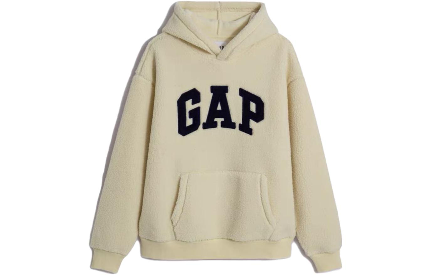 GAP Logo Faux Fleece Oversized Hoodie Unisex Casual Warm Pullover Sweatshirt. 807084