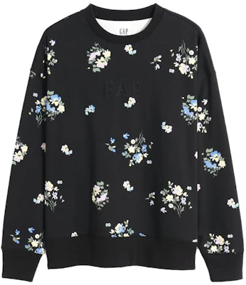 GAP Logo 花卉刺繡黑色圓領長袖上衣 607257000 Buy GAP Logo 花卉刺繡黑色圓領長袖上衣 607257000