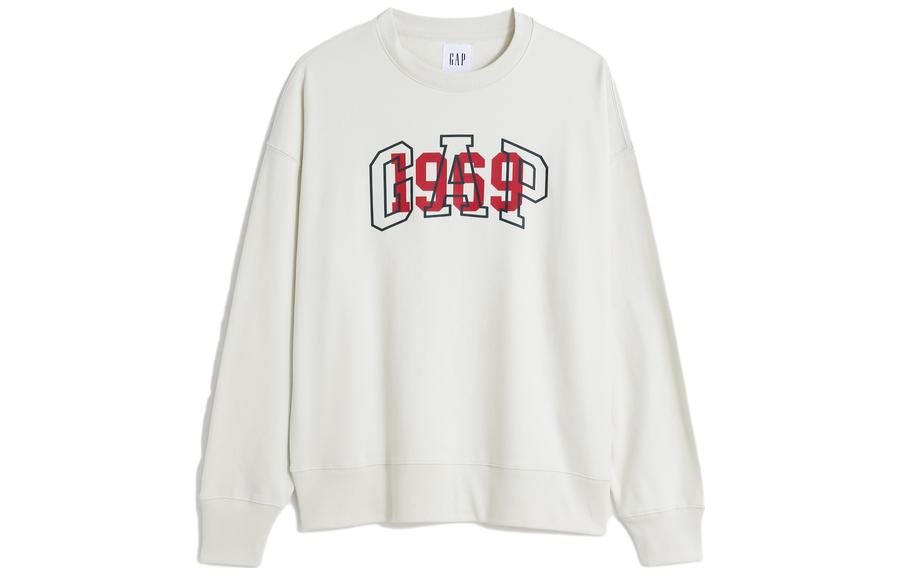 GAP Logo Graphic Crewneck Sweatshirt Grey White 602196002