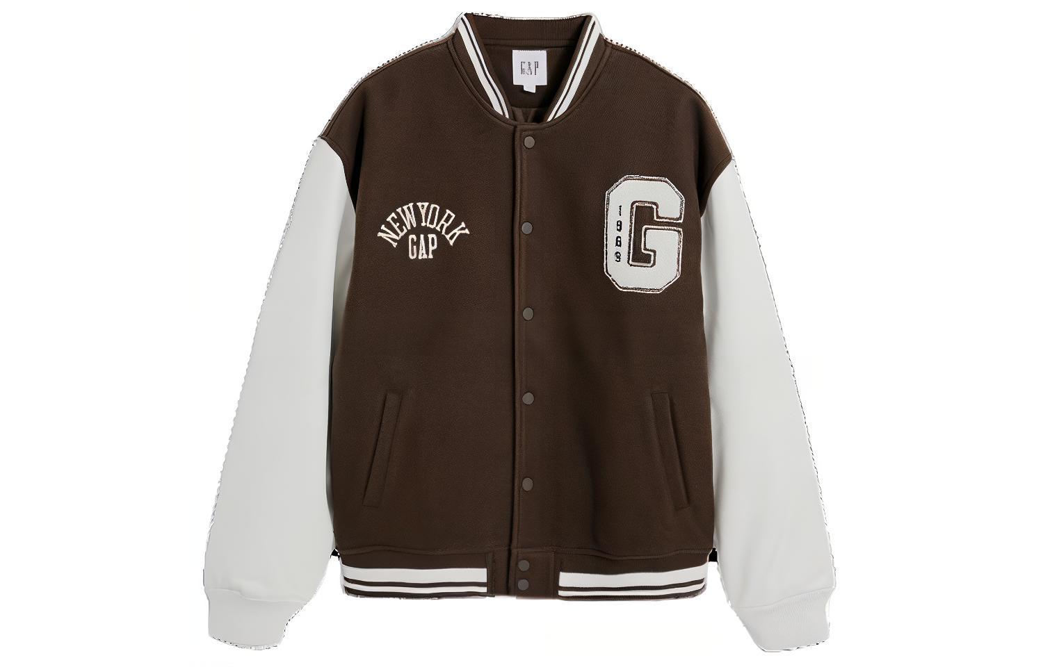 GAP Logo Half-Turtleneck Collegiate Baseball Jacket Unisex Fashion Outerwear 798817