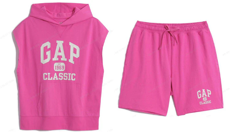 gap-logo-pink-sleeveless-hoodie-and-shorts-set-unisex-casual-outfit-858385-858397