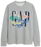 GAP Logo Print Crewneck Pullover Sweatshirt Unisex Light Heather Gray 602145001 GAP Logo Print Crewneck Pullover Sweatshirt Unisex Light Heather Gray 602145001