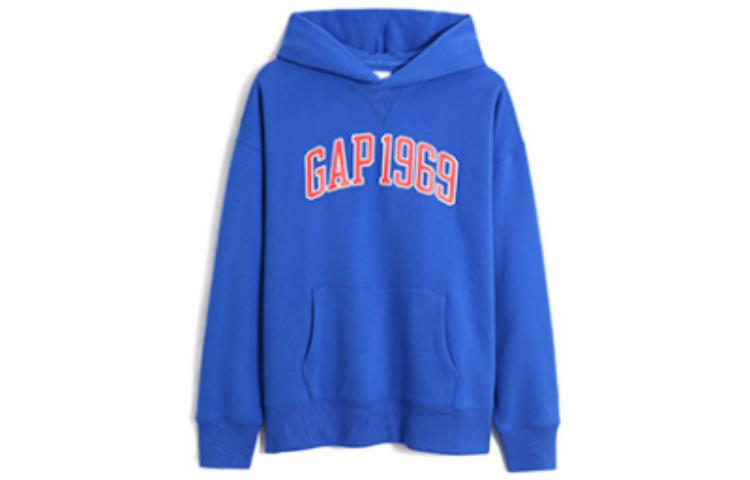 GAP Logo Print Pullover Sweatshirt Unisex - Navy Blue 448314001