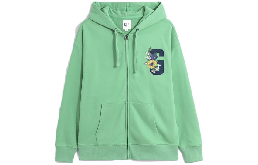 GAP Logo Print Zip Hoodie Lime Green 601647000
