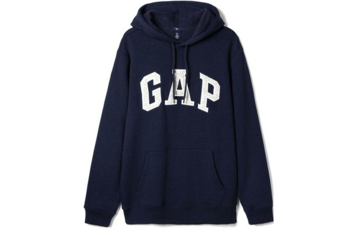 GAP Logo Printed Fleece Hoodie Pullover Long Sleeve Sweatshirt 510981-1-2