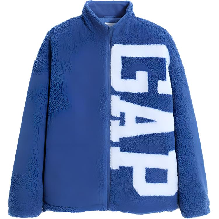 GAP Logo Stand Collar Jacket Unisex Blue 462623005