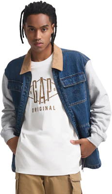 GAP Jaket Streetwear Denim Patchwork Multi-Saku Unisex - Biru Tua 637946 Buy GAP Jaket Streetwear Denim Patchwork Multi-Saku Unisex - Biru Tua 637946