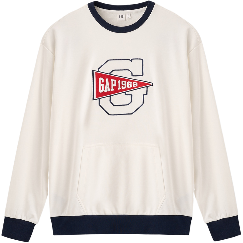GAP Printed Logo Colorblock Crewneck Long Sleeve Sweatshirt Unisex 637090