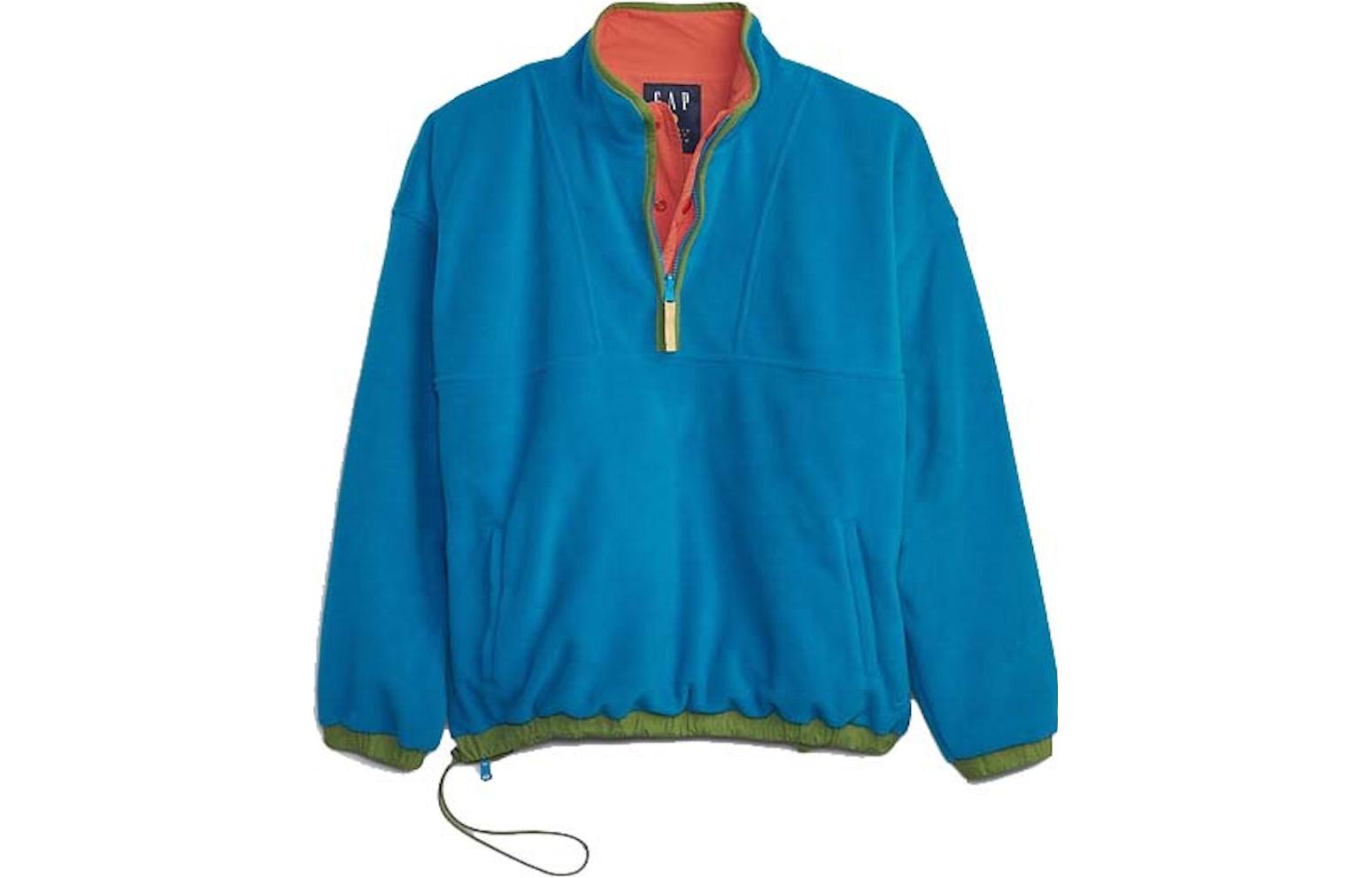 GAP Recycled Dual-Sided Half-Zip Pullover Jacket Unisex Regular Fit 837649