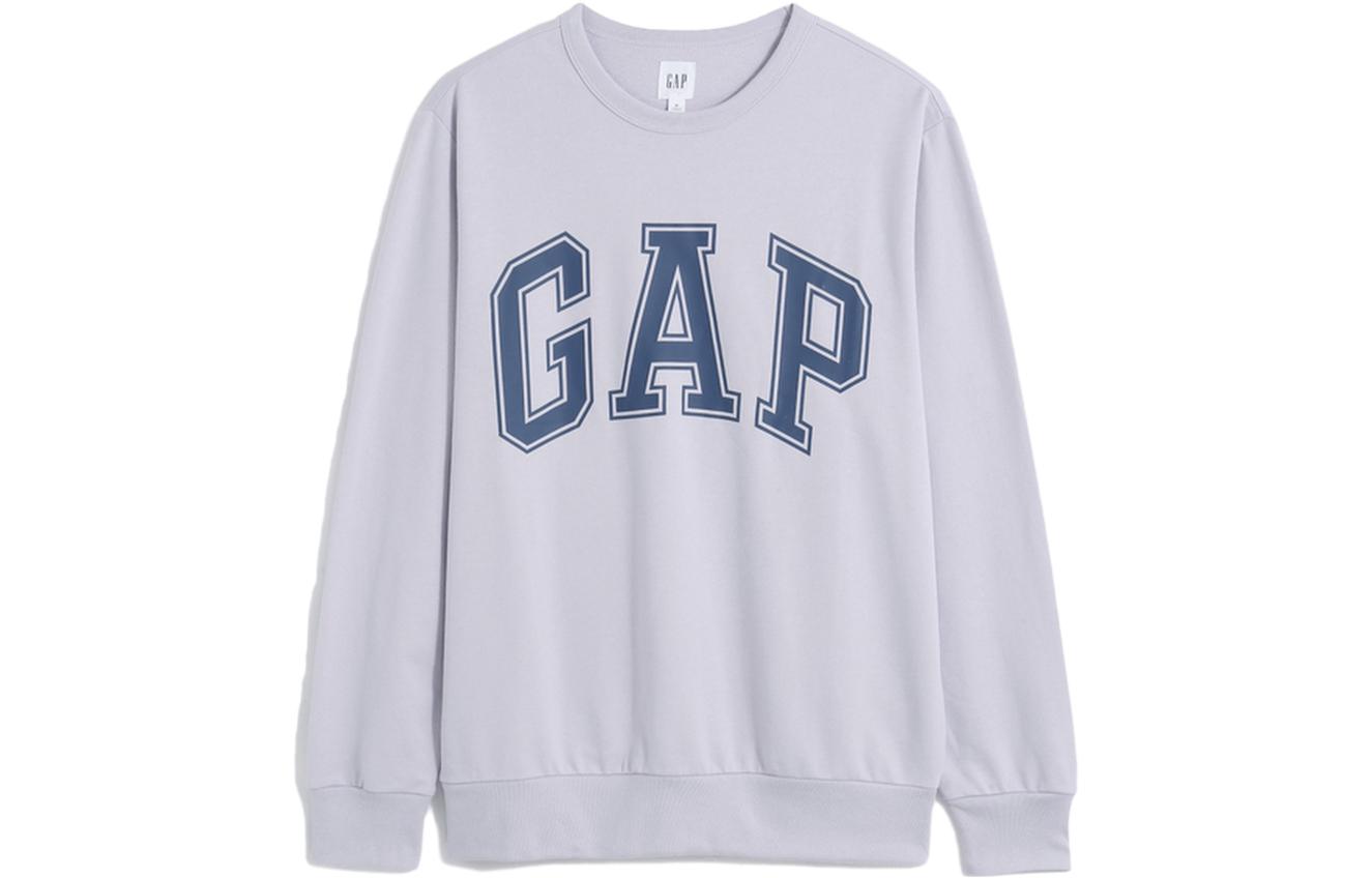 GAP Retro Casual Letter Logo Pullover Sweatshirt Unisex Light Purple 561835000