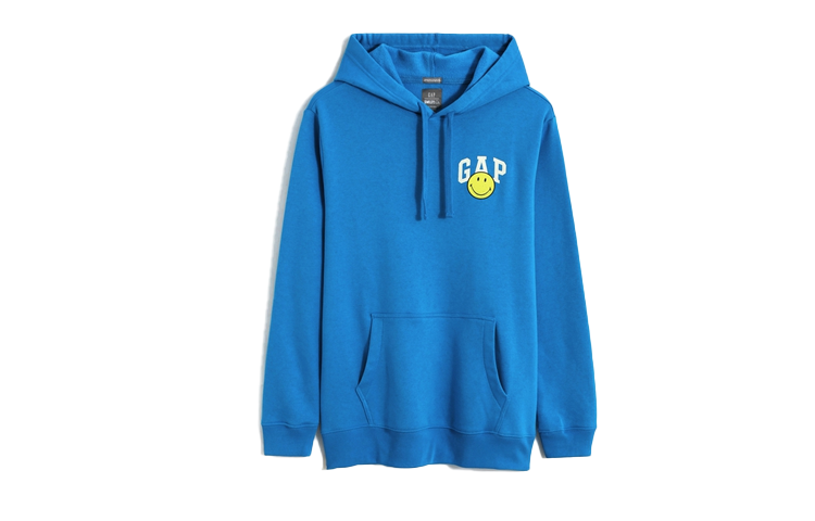 GAP Smiley Logo Fleece Hoodie Unisex Bright Blue. 475857003