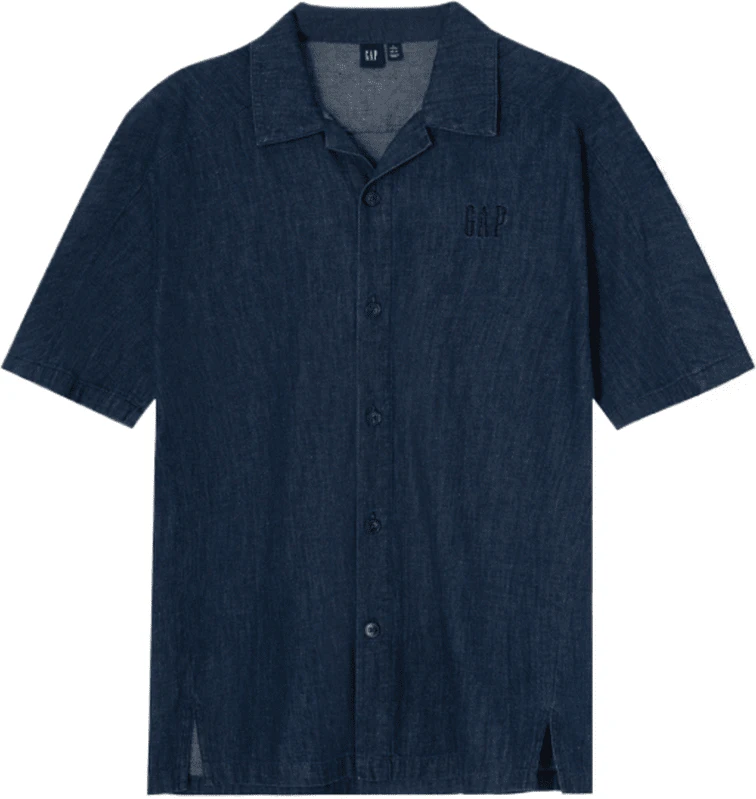gap-solid-short-sleeve-shirt-with-button-and-side-slit-885844