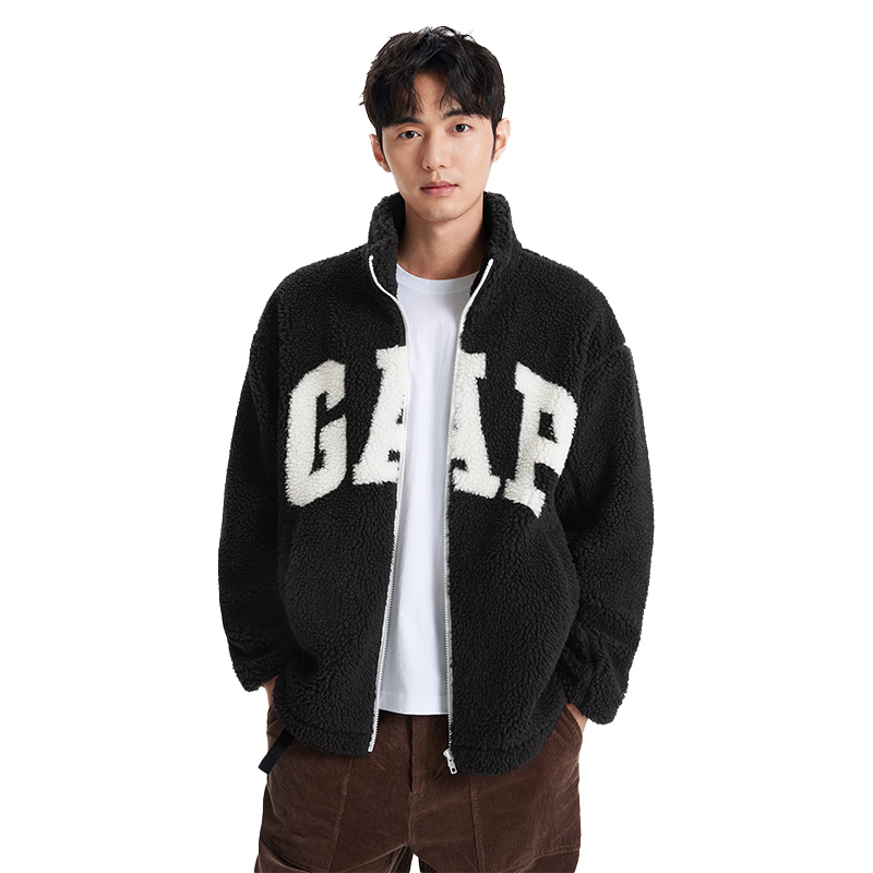 GAP Unisex Colorblock Sherpa Zip-Up Jacket - Warm & Cozy Fleece 680251