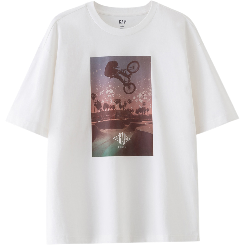 GAP Unisex Loose Fit Graphic Crew Neck Short Sleeve T-Shirt 463239