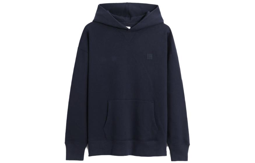 GAP Unisex Solid Color Fleece Hoodie - Navy Blue. 447596000