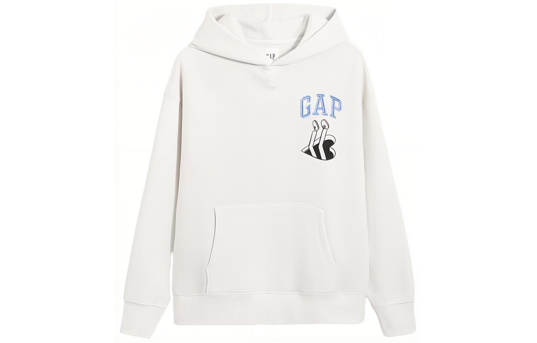 GAP x Jeremyville Fleece Hoodie Ivory White Pullover. 854493